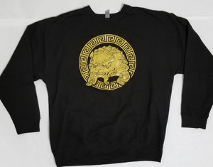 Black & Gold- Foo Dog Crewneck Sweater
